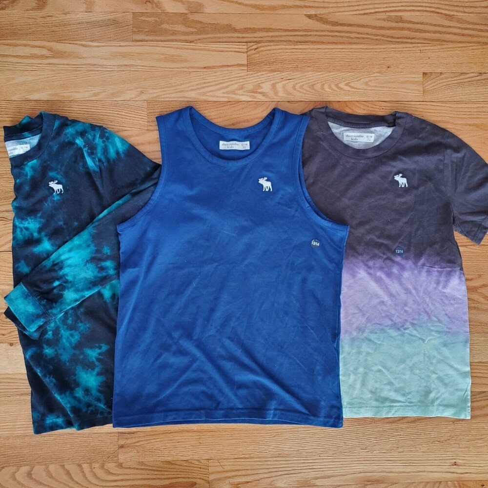 Abercrombie Kids Shirts Sz 13/14 (2 New, no tags) Tank Tie dye‎ colorblock 3 Pc